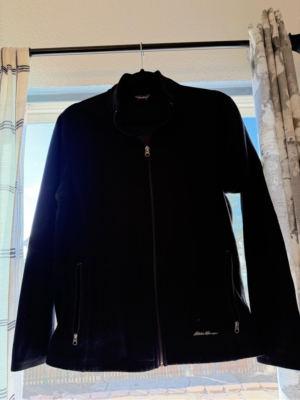 Eddie Bauer Black Full‑Zip Fleece Jacket
